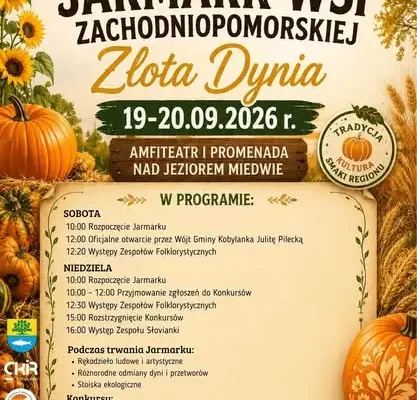 XXIV Jarmark Wsi Zachodniopomorskiej „Złota Dynia” – święto jesieni nad jeziorem Miedwie