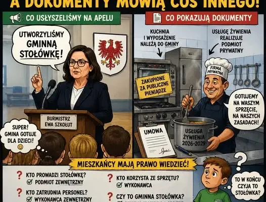 Gminna stołówka w Ińsku: fakty i dokumenty vs. deklaracje burmistrz