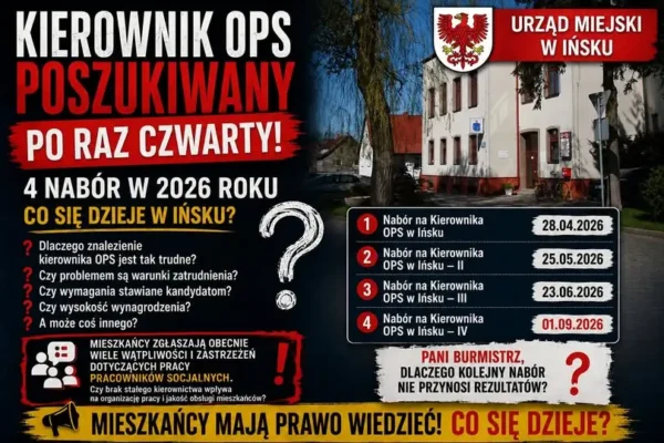 Czwarty nabór na kierownika OPS w Ińsku. Mieszkańcy pytają o przyczyny