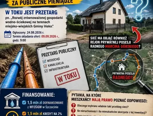 Przetarg na wodociągi i kanalizację w Ińsku wzbudza pytania o przejrzystość
