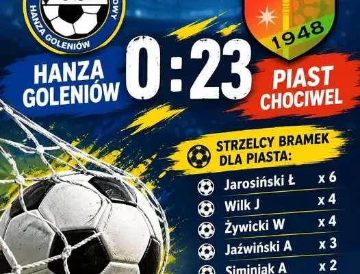 Piast Chociwel Trampkarze rozgromił Hanzę Goleniów 23:0 na start sezonu