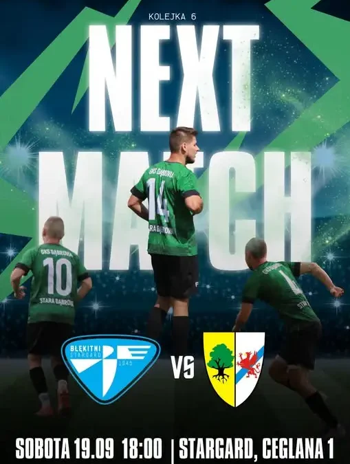 GKS Dąbrovia Stara Dąbrowa zagra z rezerwami Błękitnych Stargard w 6. kolejce