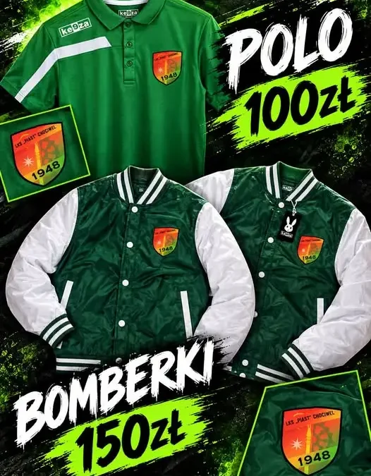 Klubowa odzież LKS Piast Chociwel – polo i kurtki bomberki dla kibiców