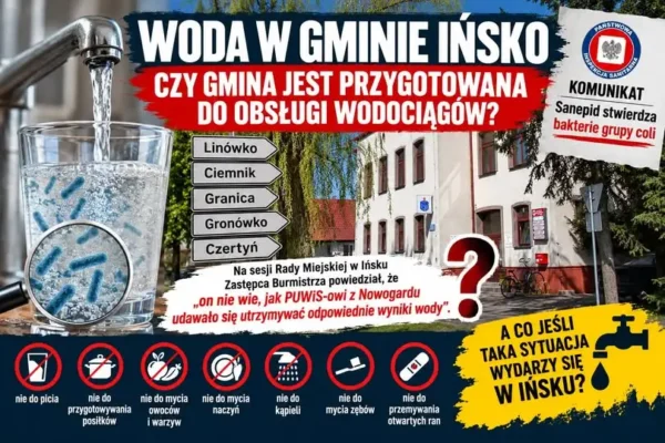 Problemy z wodą w gminie Ińsko. Czy samorząd był przygotowany na przejęcie wodociągów?