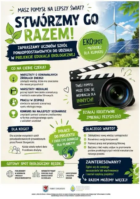 Powiat Stargardzki zaprasza młodzież do projektu „Młodzi dla klimatu”