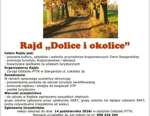 Rajd „Dolice i okolice” – PTTK Stargard zaprasza na październikową wyprawę