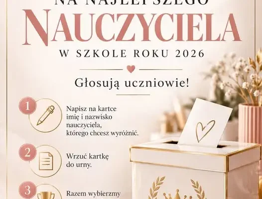Suchań: Rusza plebiscyt na Nauczyciela Roku 2026