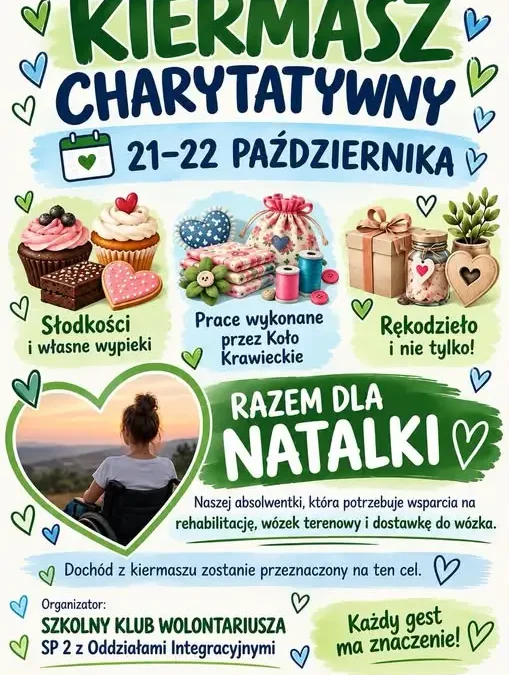 Kiermasz charytatywny w SP 2 Stargard dla Natalki – 21-22 października
