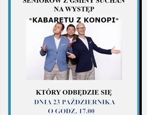 Dzień Seniora 2026 w Gminie Suchań – Kabaret z Konopi wystąpi 23 października