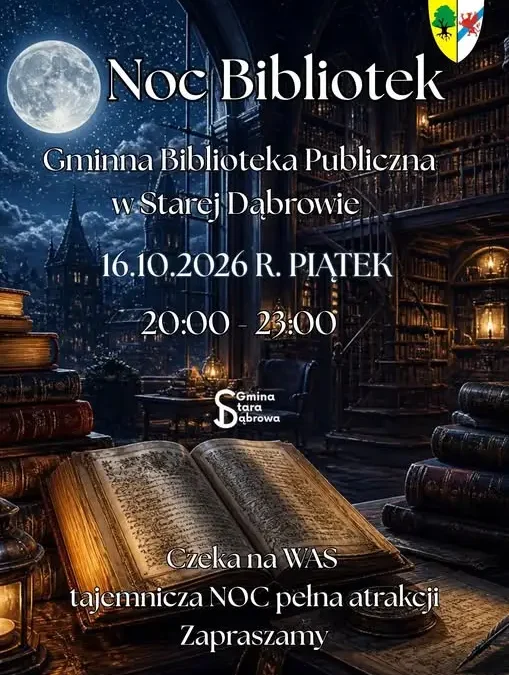 Noc Bibliotek w Starej Dąbrowie – zaproszenie na piątkowy wieczór