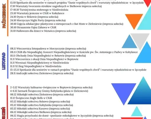 Kalendarz imprez Gminy Kobylanka na jesień i zimę – co się będzie działo?
