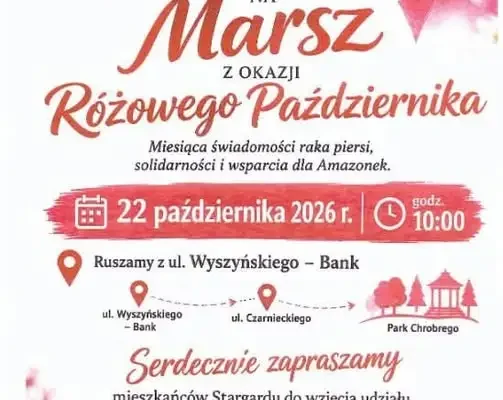 Różowy Marsz w Stargardzie – solidarność z Amazonkami już 22 października