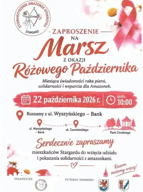 Różowy Marsz w Stargardzie – solidarność z Amazonkami już 22 października