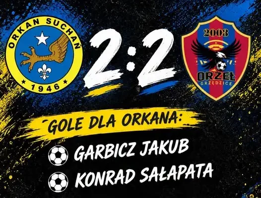 Orkan Suchań remisuje z LZS Orzeł Grzędzice 2:2