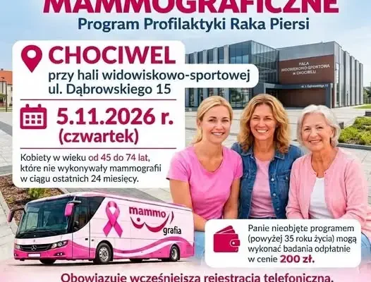 Bezpłatna mammografia w Chociwlu – 5 listopada 2026