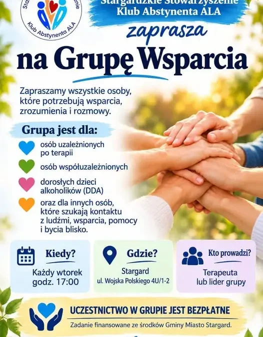 Grupa Wsparcia: Zatrzymaj się, poznaj siebie, zadbaj o swój spokój