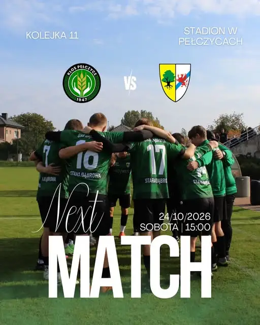 Dabrovia Stara Dąbrowa zagra w Pełczycach z Kłosem w 11. kolejce