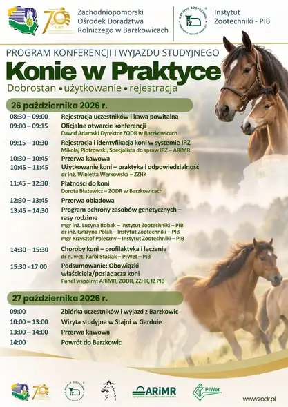 Konferencja o dobrostanie i rejestracji koni w Barzkowicach – zapisy trwają