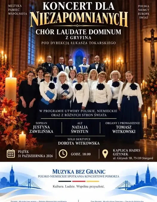 Koncert dla niezapomnianych w Kaplicy HADES w Giżynku – 31 października