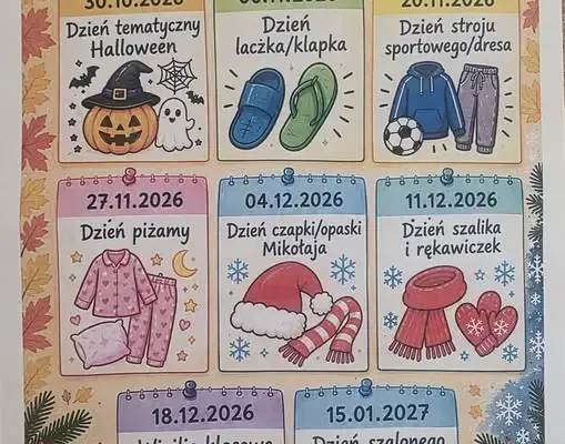 Samorząd Uczniowski ogłasza harmonogram szkolnych dni tematycznych