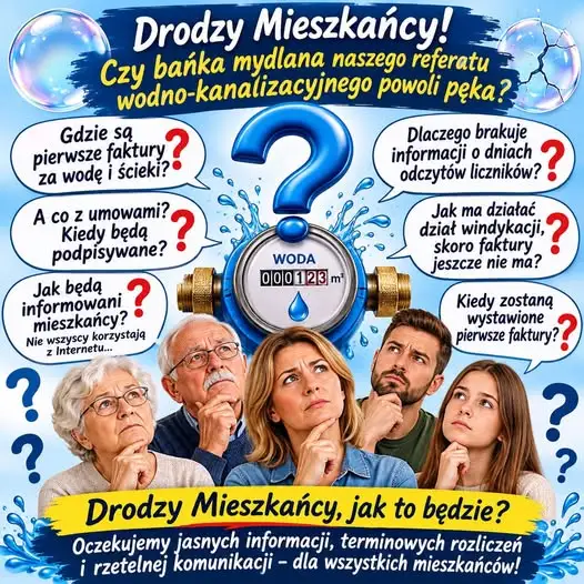 Mieszkańcy Ińska i okolic pytają o nowy referat wodno-kanalizacyjny: gdzie faktury, umowy i informacje o odczytach?