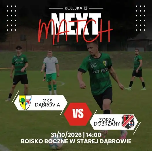GKS Dąbrovia Stara Dąbrowa wraca na własne boisko – w sobotę mecz z Zorzą Dobrzany